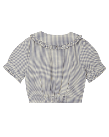 Blouse coton vichy bleu