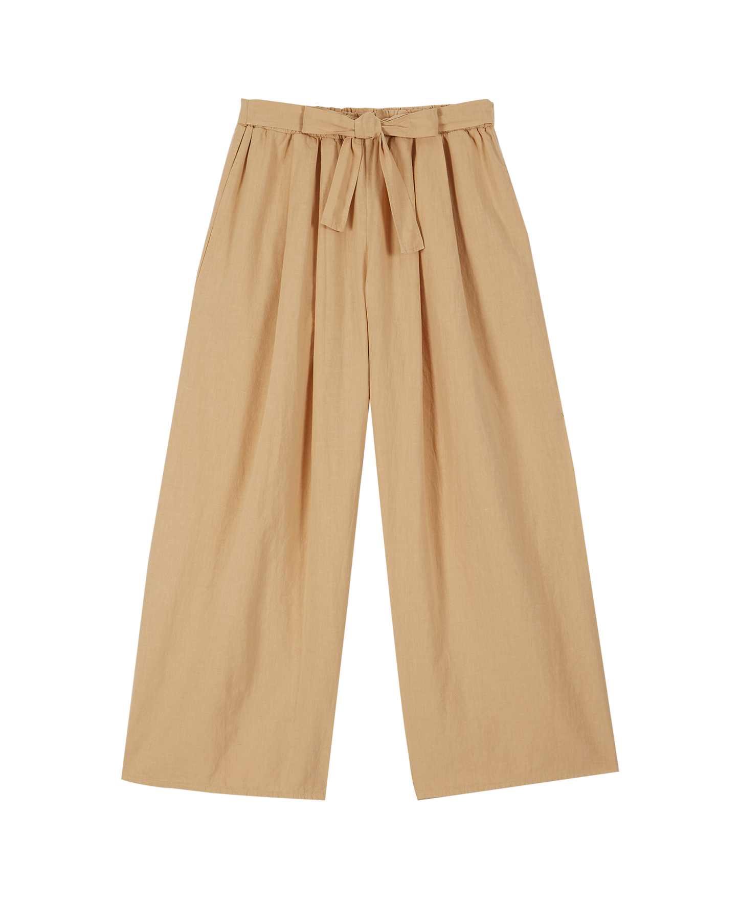 Pantalon lin et coton beige