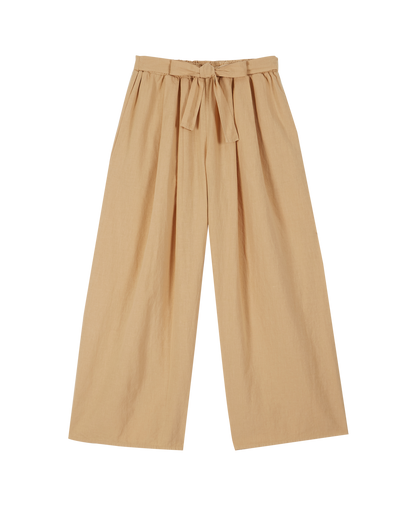 Pantalon lin et coton beige