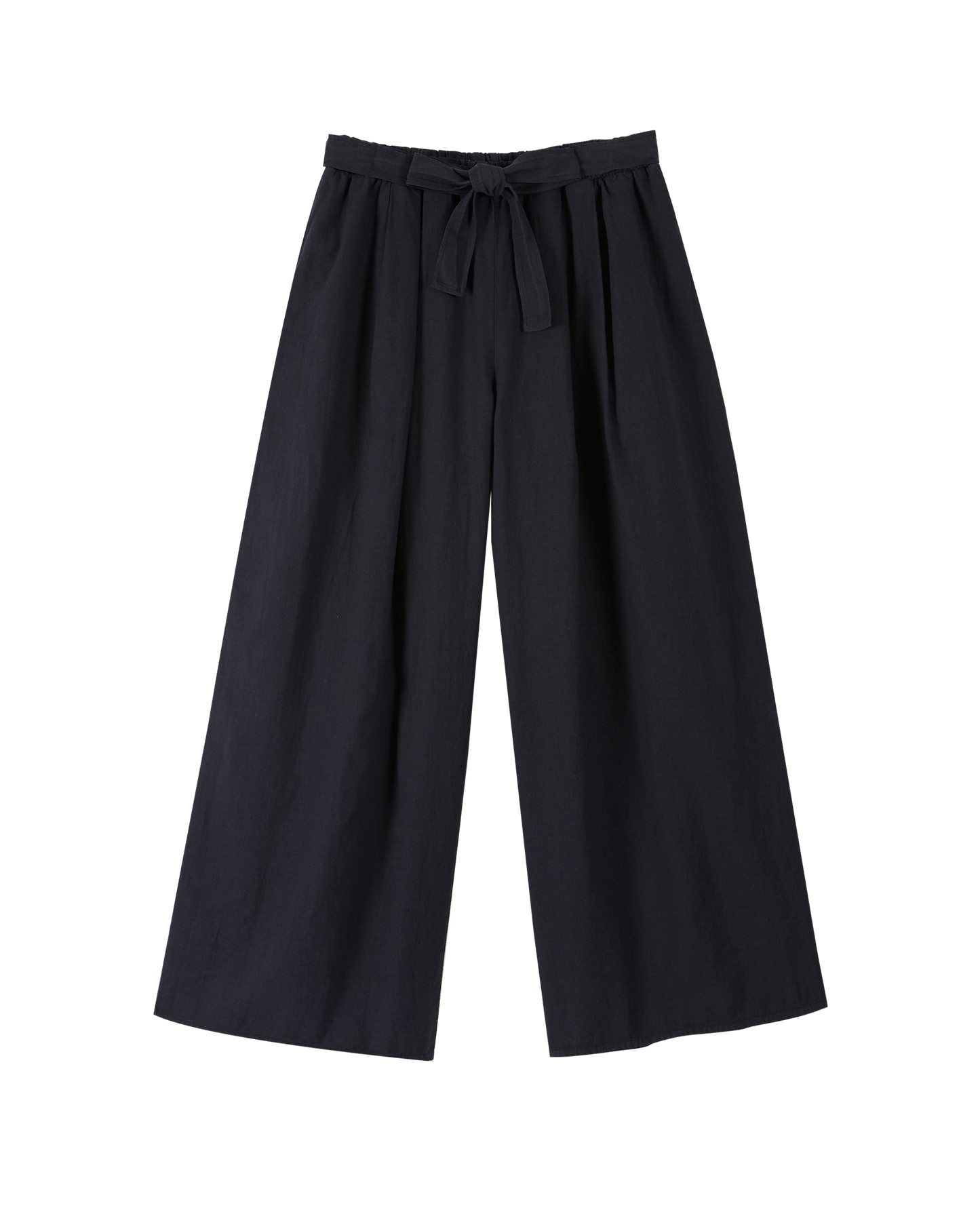 Pantalon noué lin et coton bitume