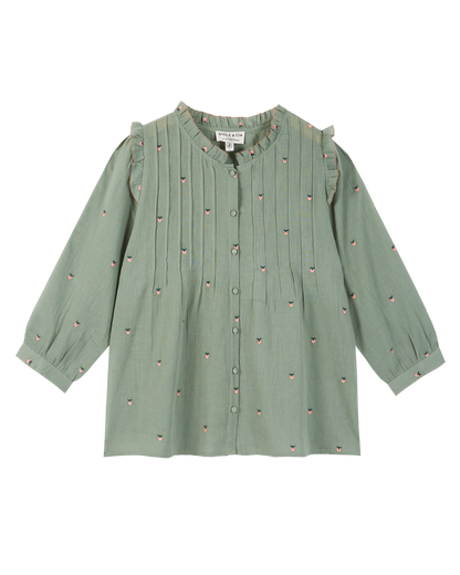 Blouse coton amande pommette