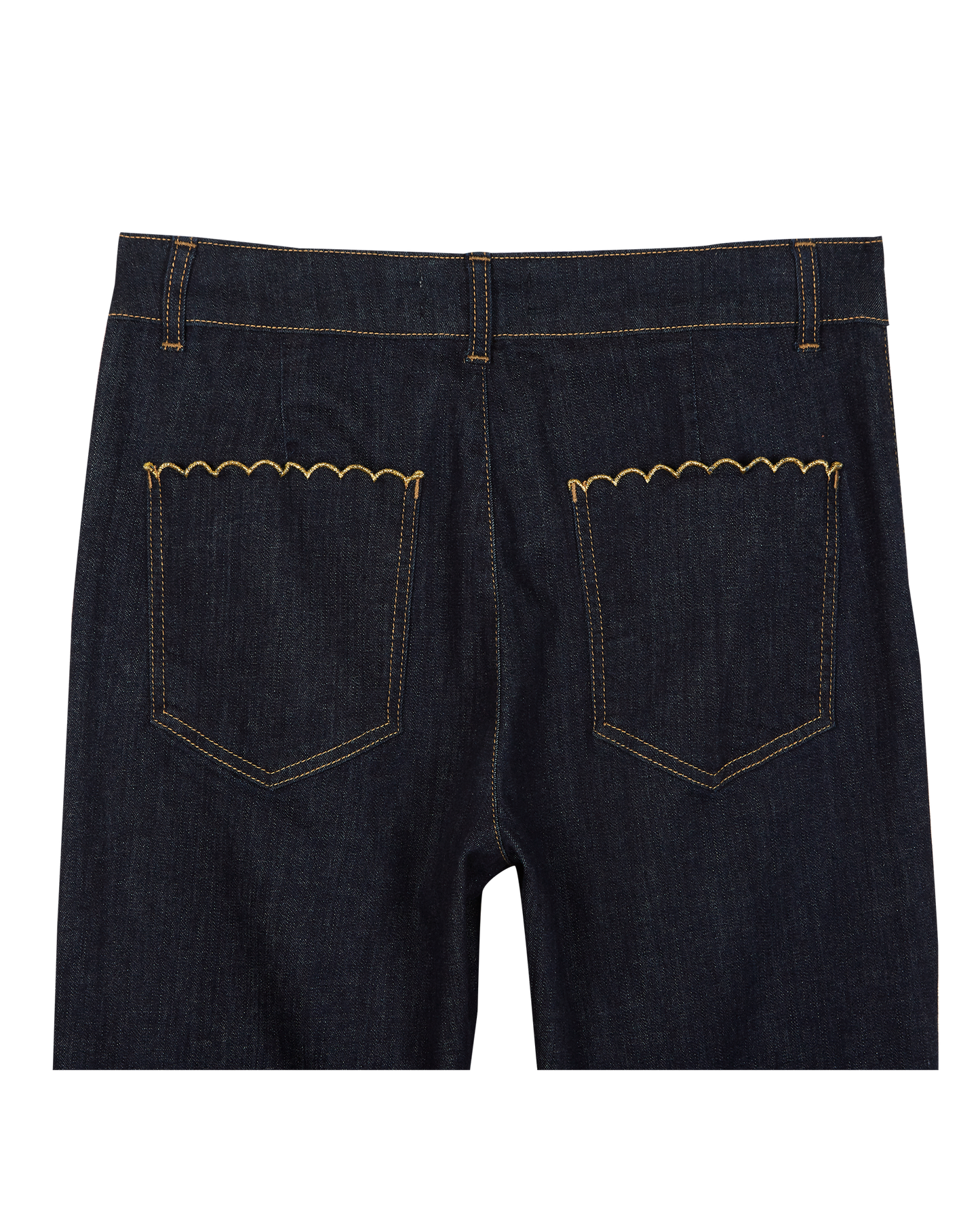 Pantalon à pont boutons dorés coton bio denim medium