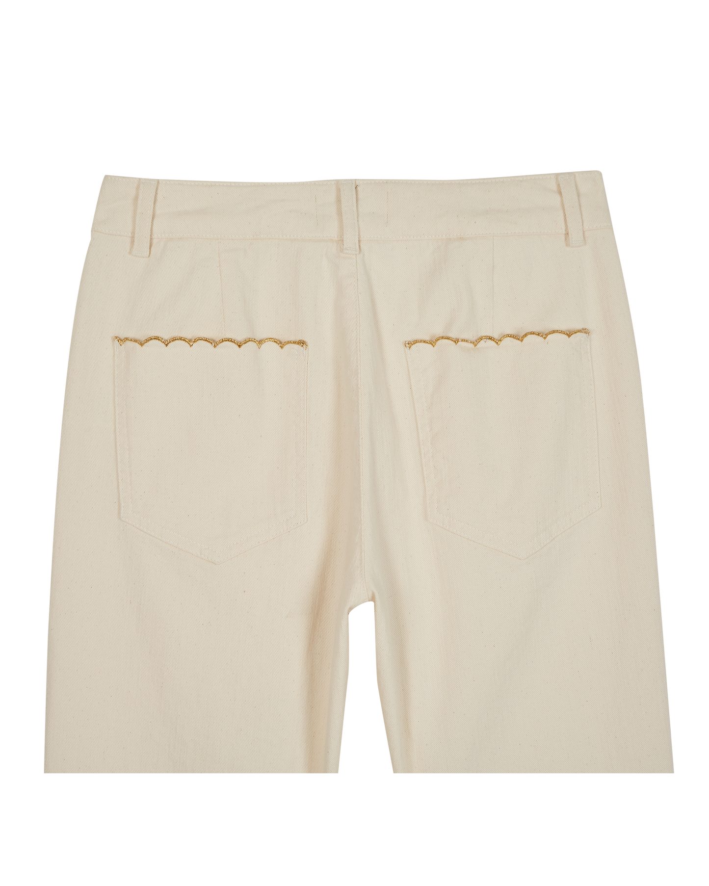 Pantalon à pont boutons dorés denim écru