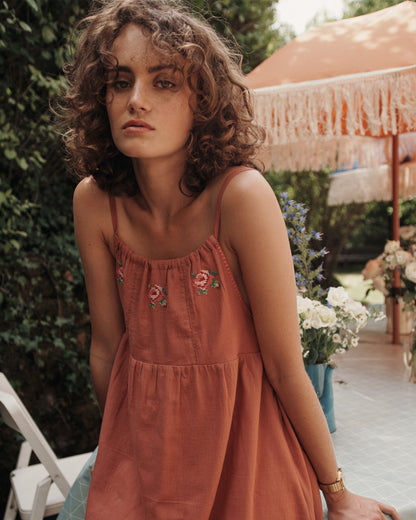 Robe voile de coton tuile