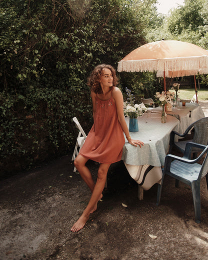 Robe voile de coton tuile