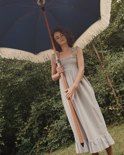 Robe bouillonnée coton vichy bleu