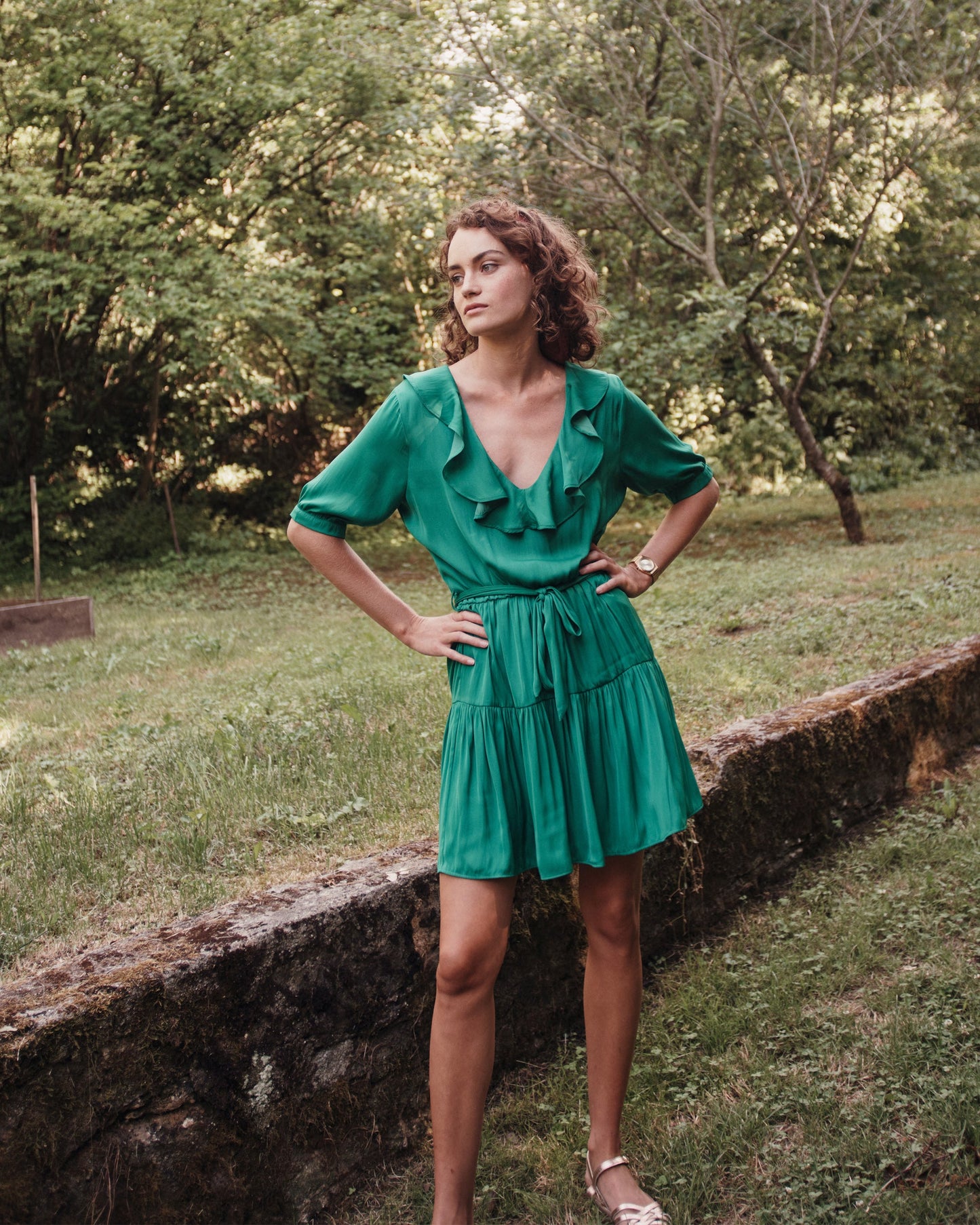 Robe viscose vert