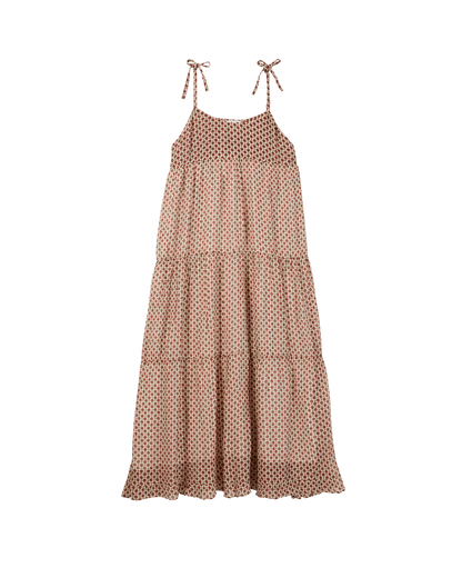 Robe à bretelles viscose et soie plume
