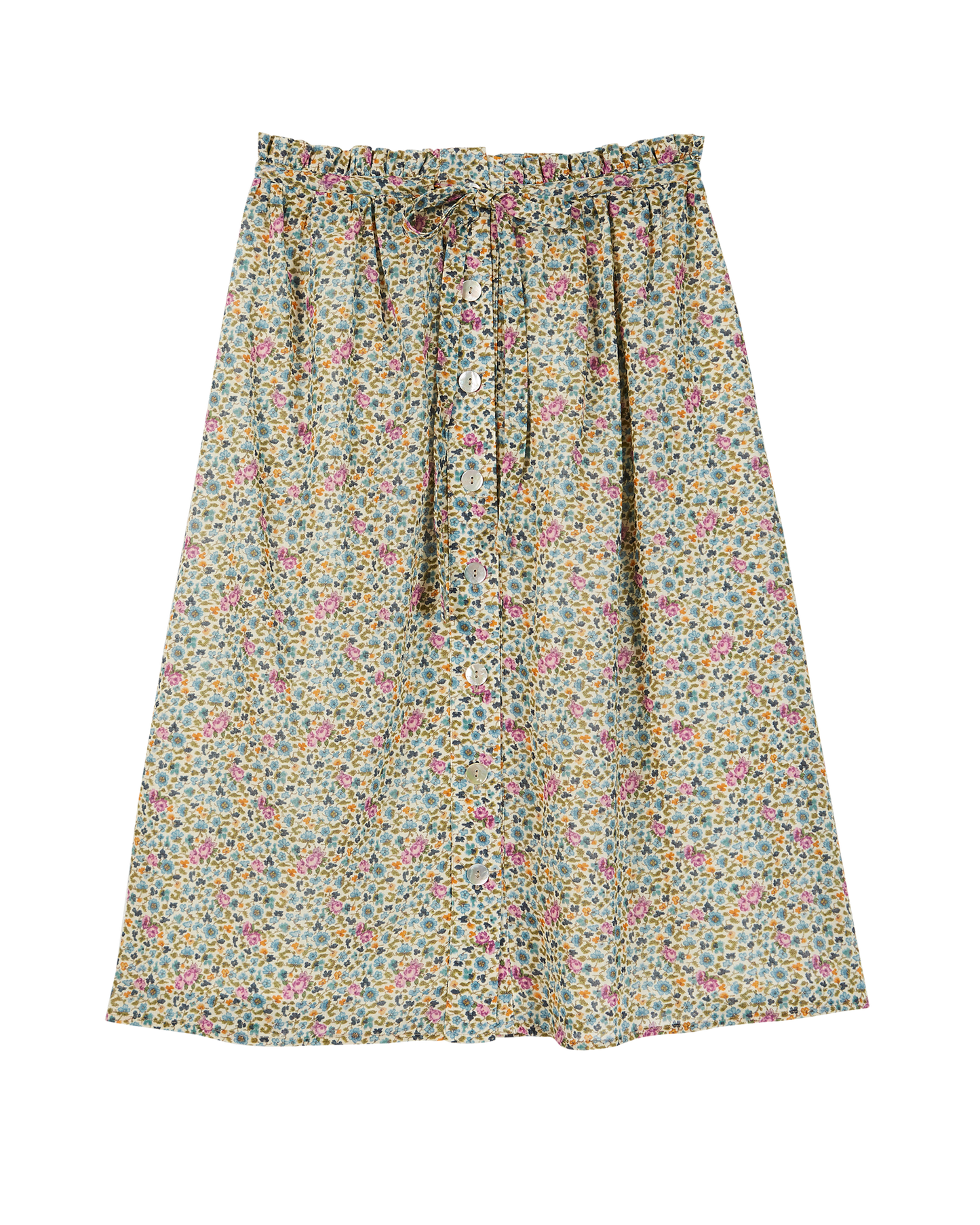Jupe voile de coton feuillette