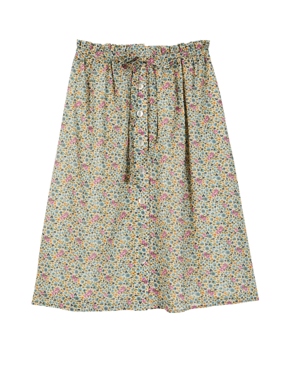 Jupe voile de coton feuillette