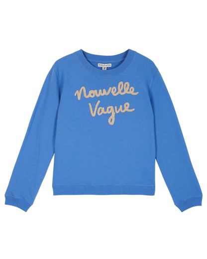 Sweatshirt coton bio molletonné céleste