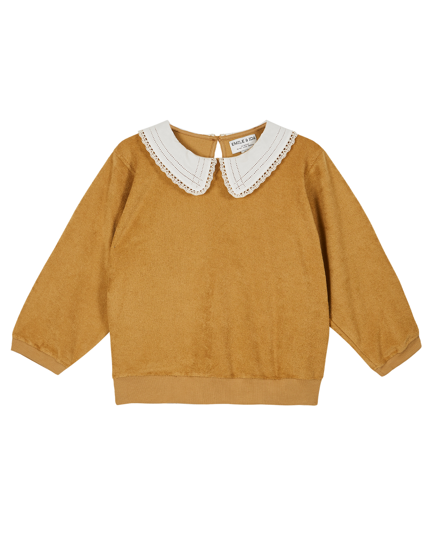 Sweatshirt en éponge bio moutarde