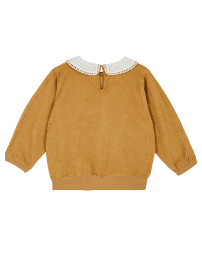Sweatshirt en éponge bio moutarde