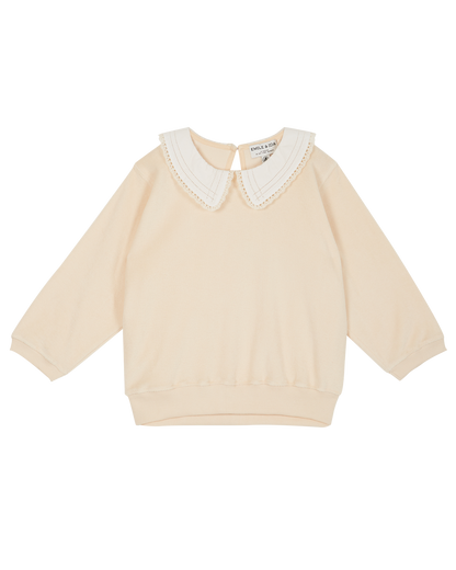 Sweatshirt en éponge bio écru