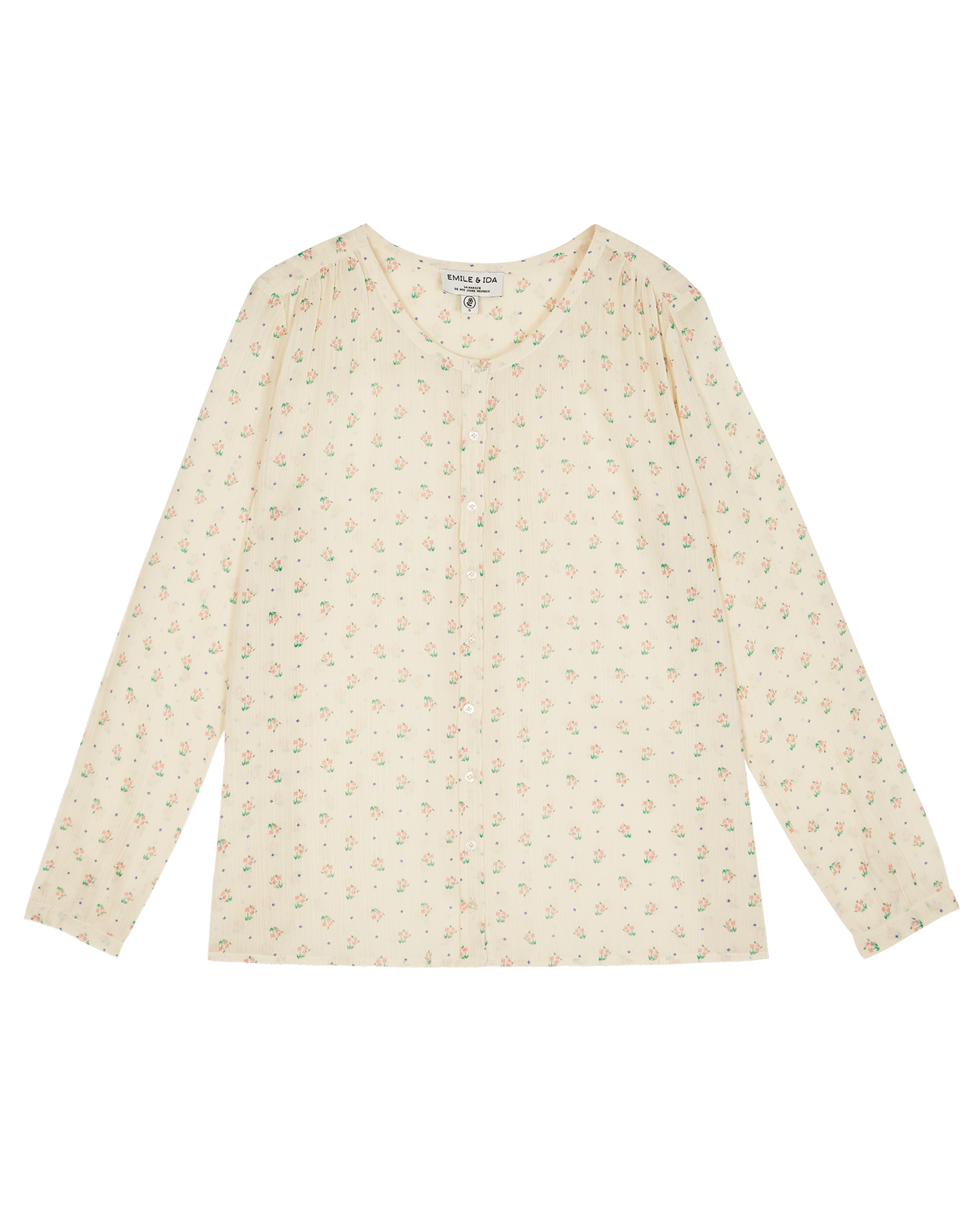 Blouse coton créponné écru cueillette
