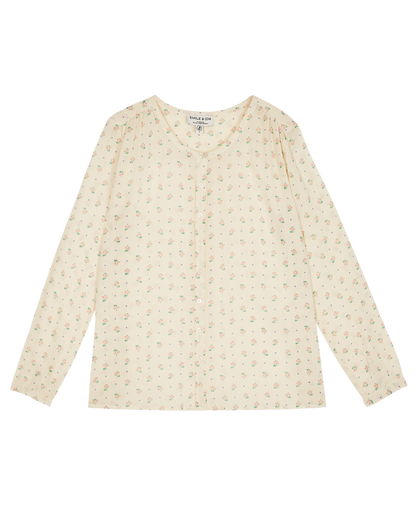 Blouse coton créponné écru cueillette