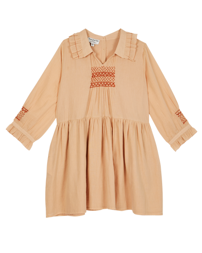 Robe voile de coton beige