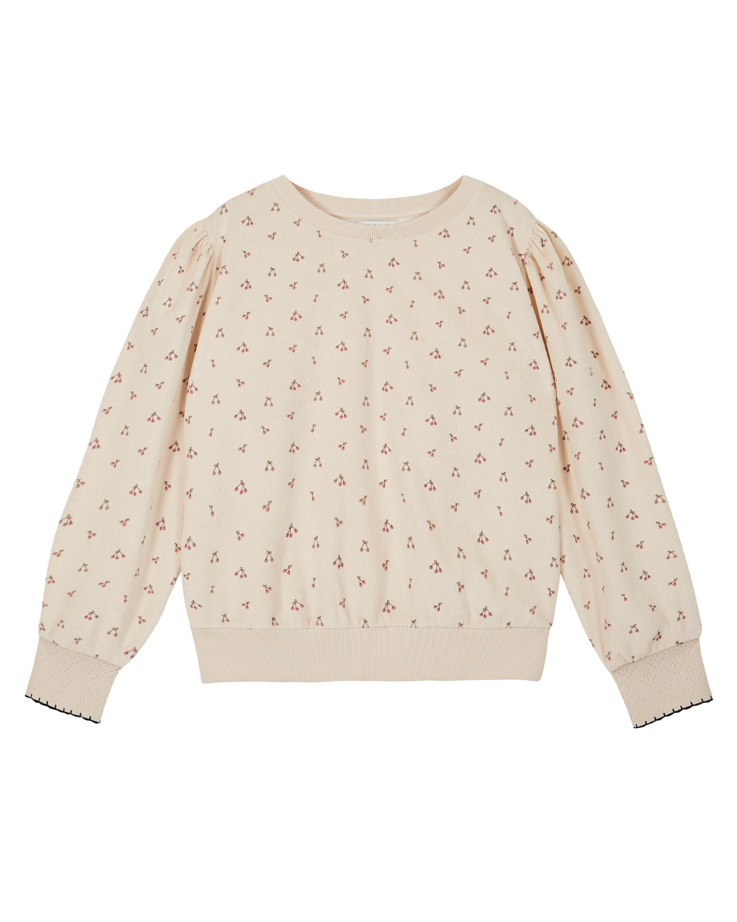 Sweatshirt éponge écru griotte violet