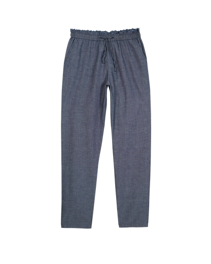 Pantalon coton chambray
