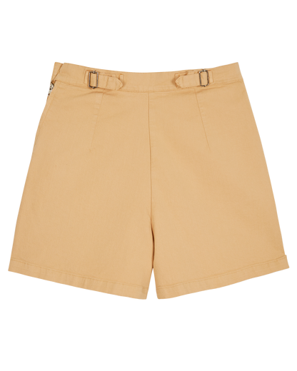 Short coton denim beige