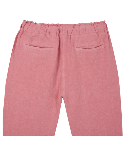 Pantalon coupe relaxed en lin et viscose lilas
