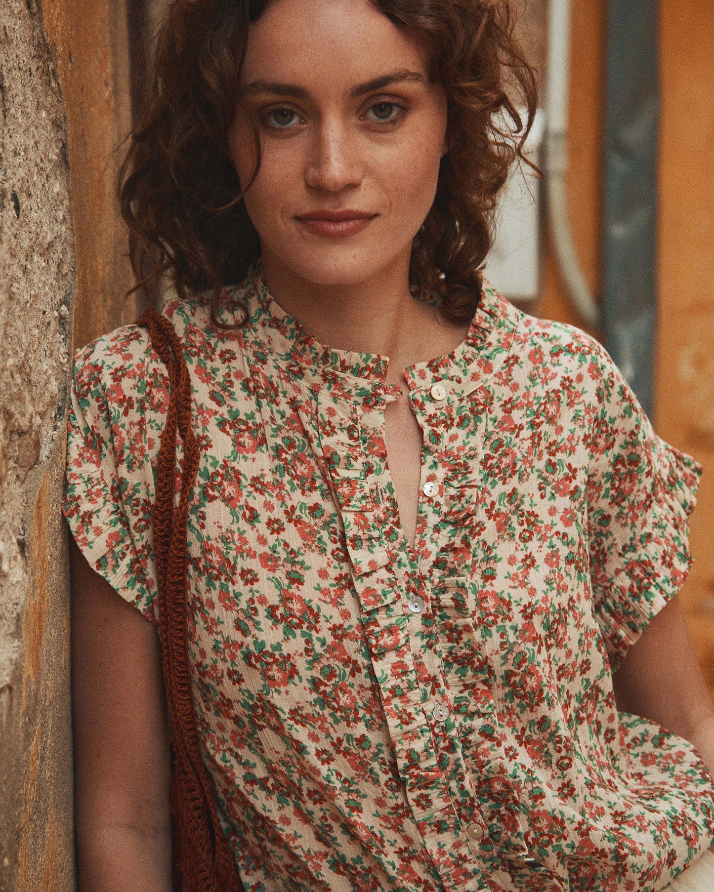 Blouse coton créponné rosae