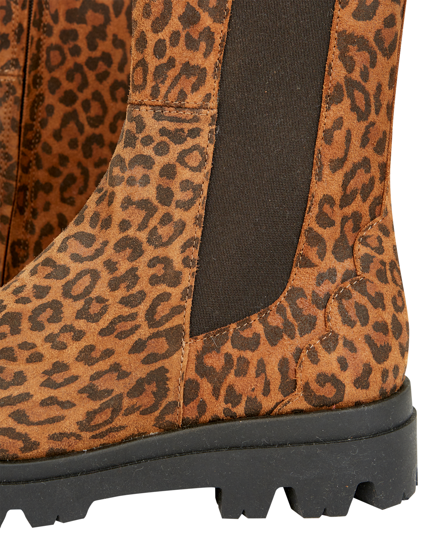 Boots femme cuir léopard brun