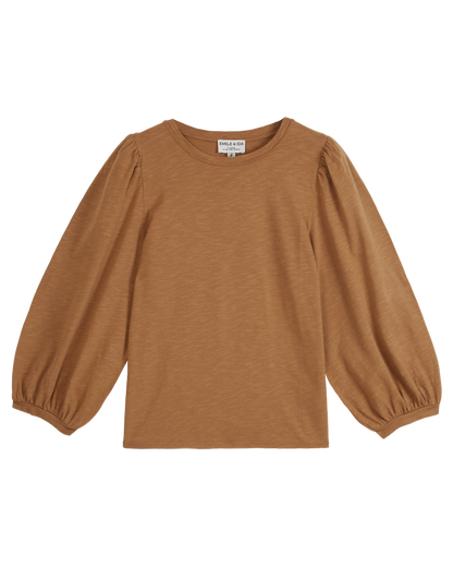 T-shirt manches ballons coton bio macadamia