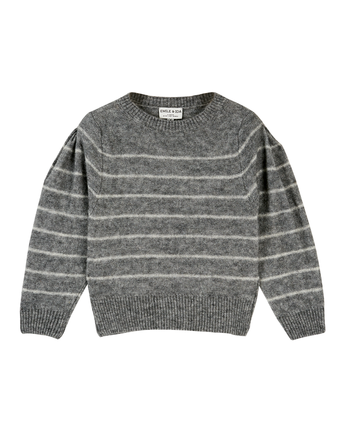 Pull alpaga superfine fil métallisé gris