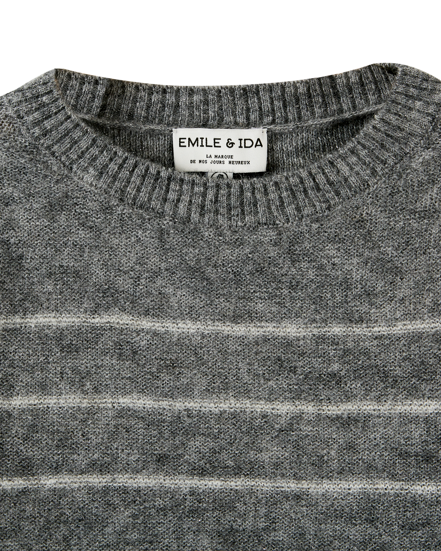 Pull alpaga superfine fil métallisé gris