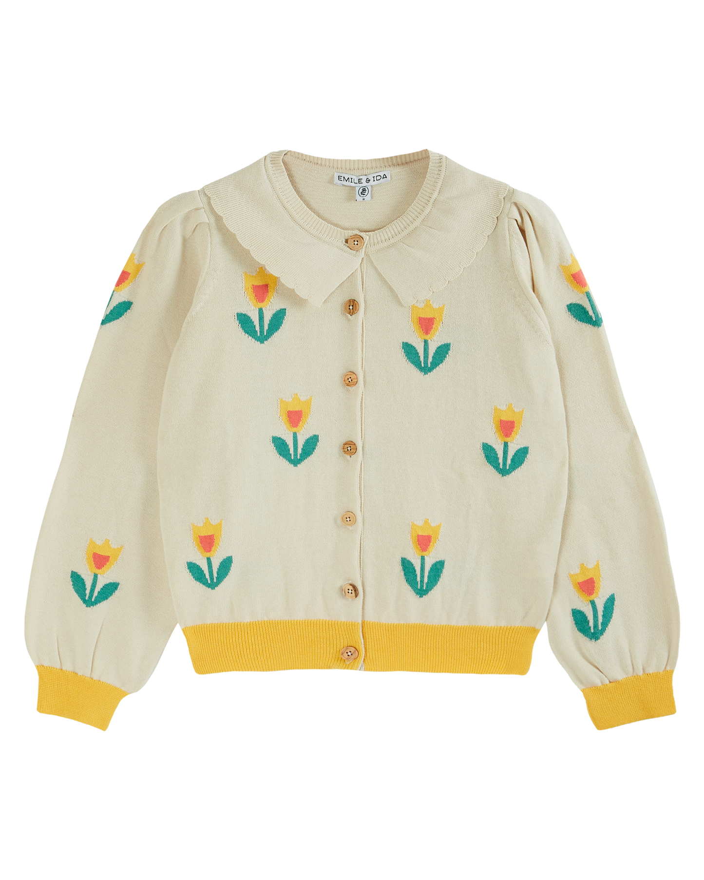 Cardigan tulipe coton bio écru