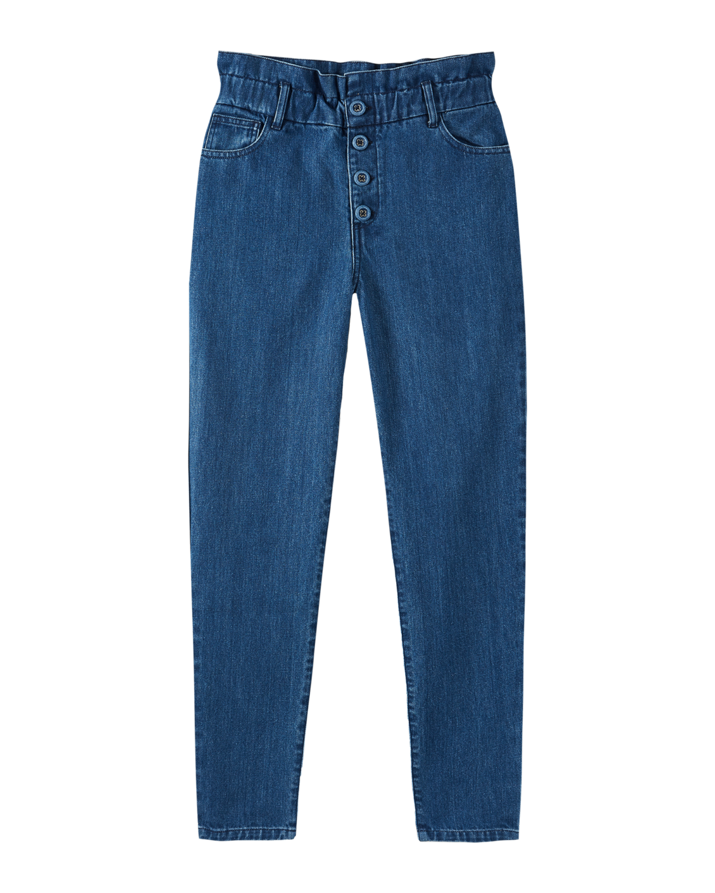 Pantalon mom taille haute coton bio denim