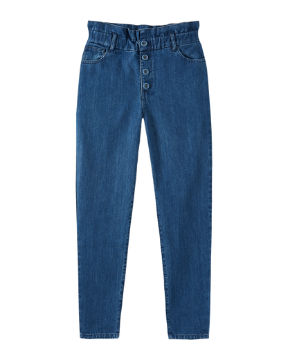 Pantalon mom taille haute coton bio denim