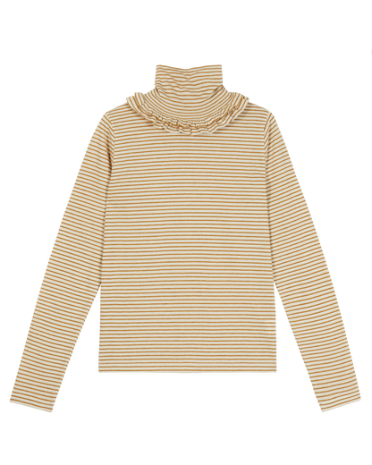 Sous-pull femme rayures coton bio biscotte