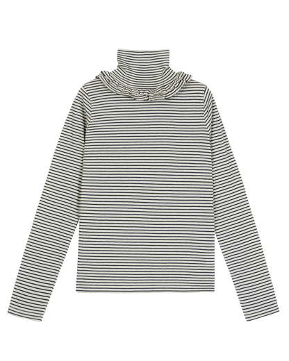 Sous-pull femme rayures coton bio marine