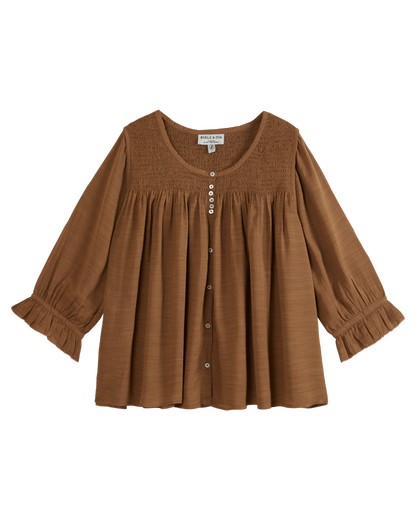Blouse voile de coton macadamia
