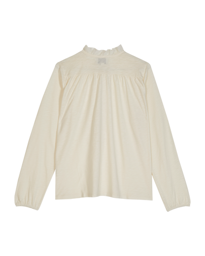 T-shirt jersey de coton flammé écru