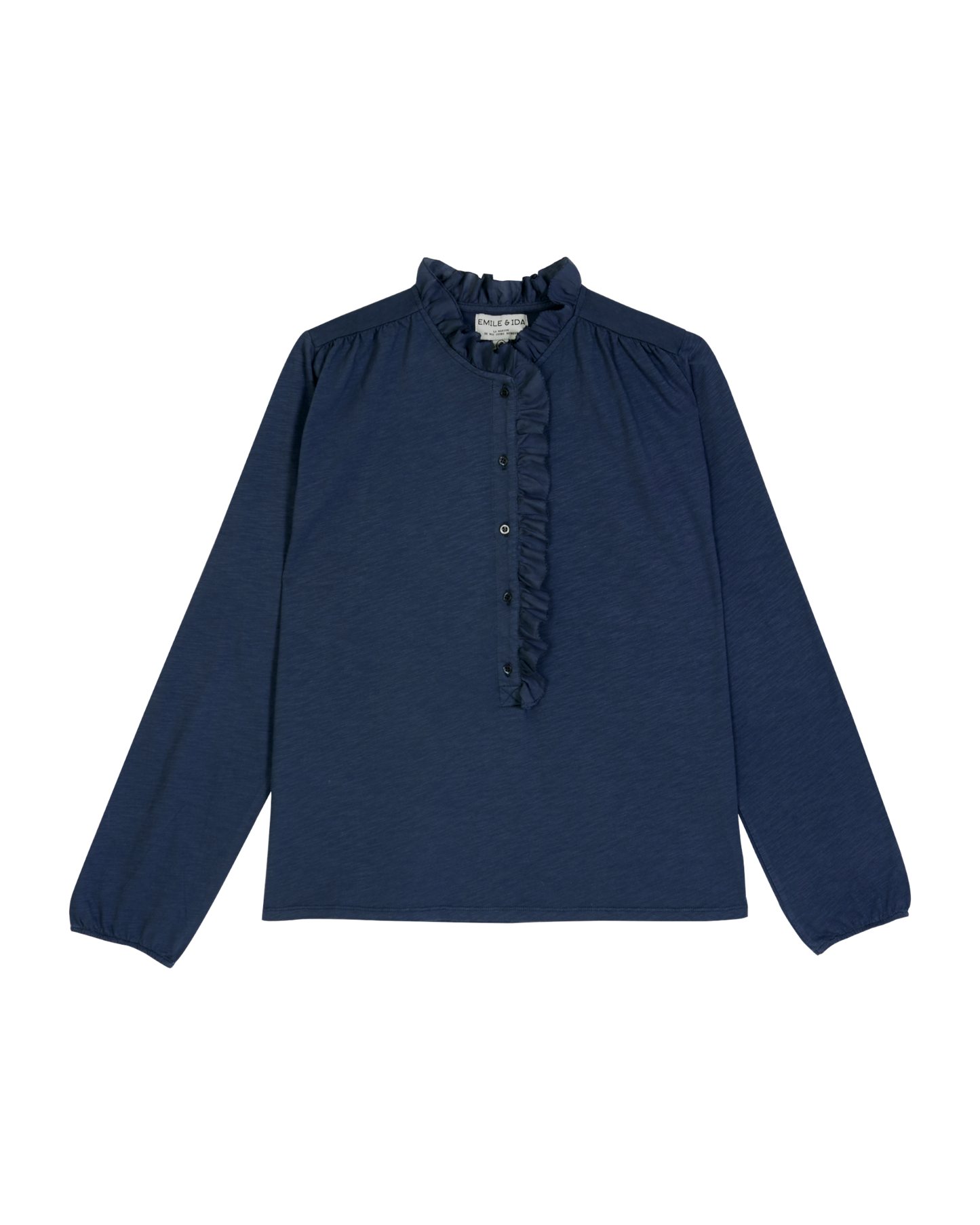 T-shirt jersey de coton flammé navy