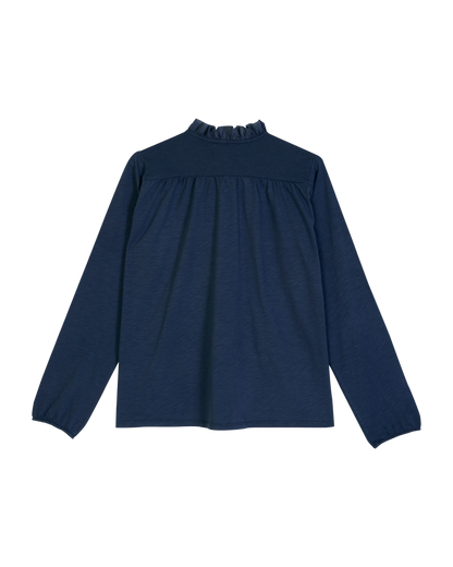 T-shirt jersey de coton flammé navy