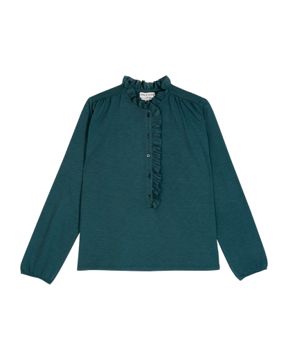 T-shirt jersey de coton flammé sapin