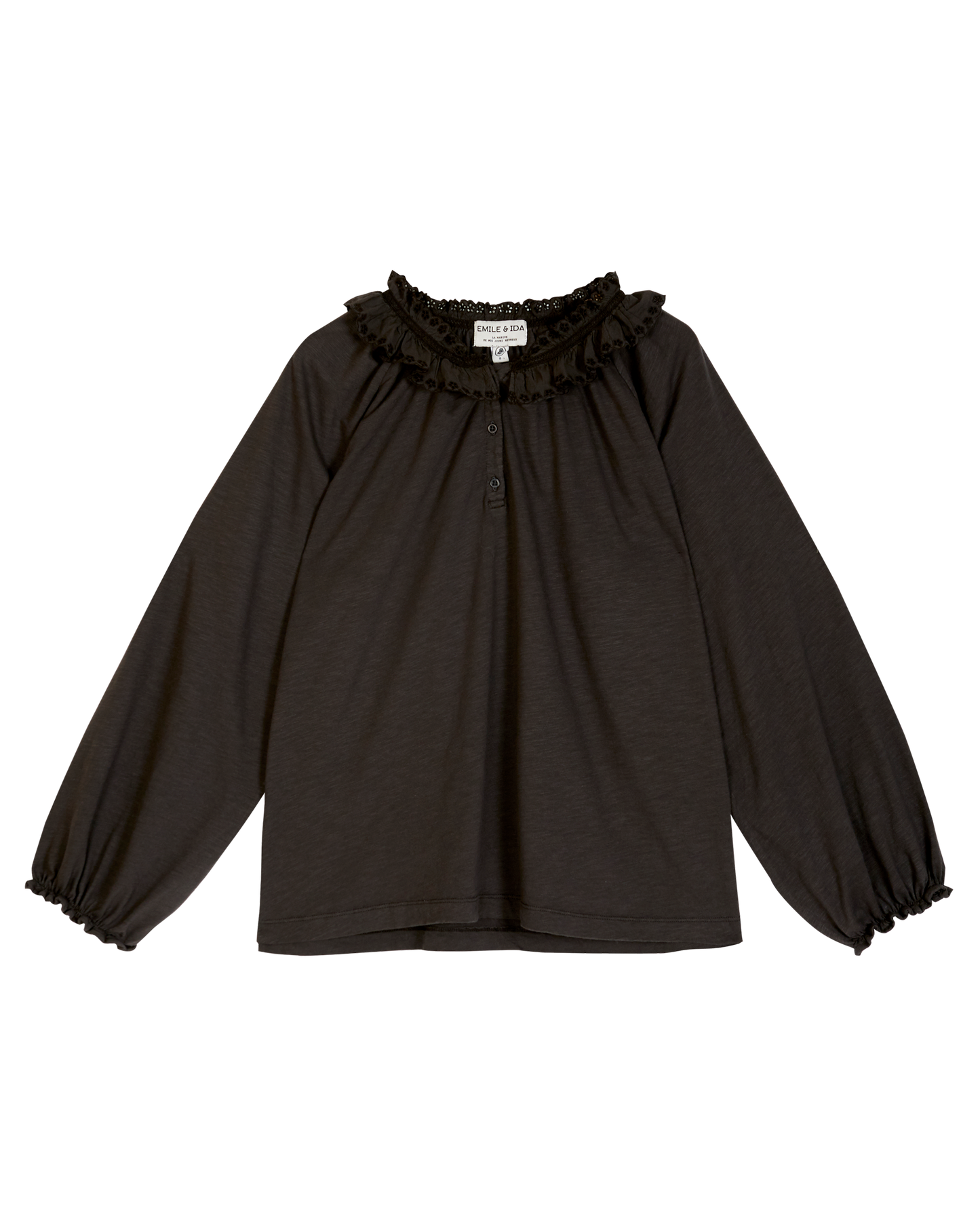 Blouse femme fronces coton bio bitume