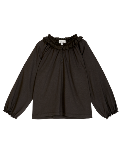 Blouse femme fronces coton bio bitume