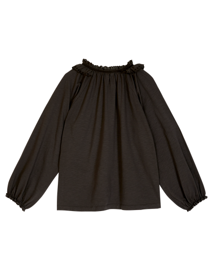 Blouse femme fronces coton bio bitume