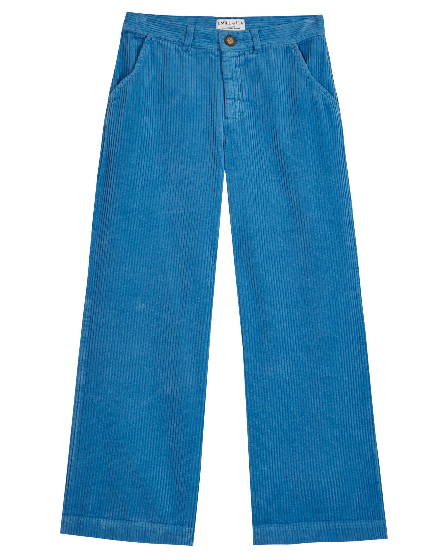 Pantalon ample velours azur