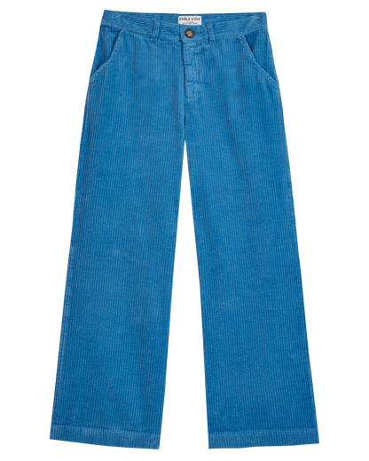Pantalon ample velours azur