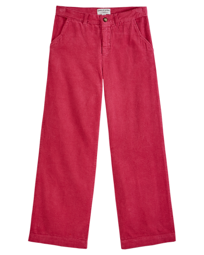Pantalon ample velours fushia