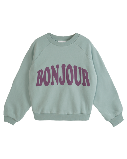 Sweat Bonjour femme coton bio pluie