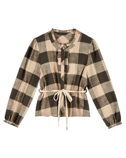 Blouse carreaux bitume