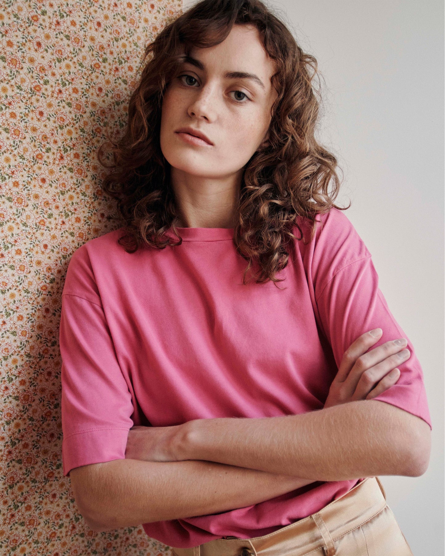 T-shirt oversize coton bio rose fushia