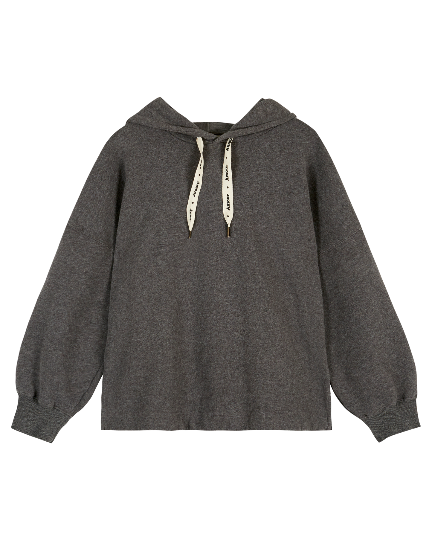Sweat à capuche coton bio gris chiné foncé